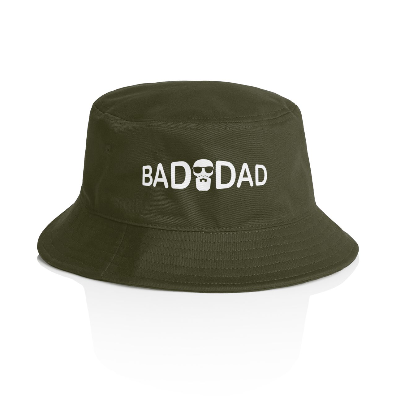 BADDAD White Logo Bucket Hat