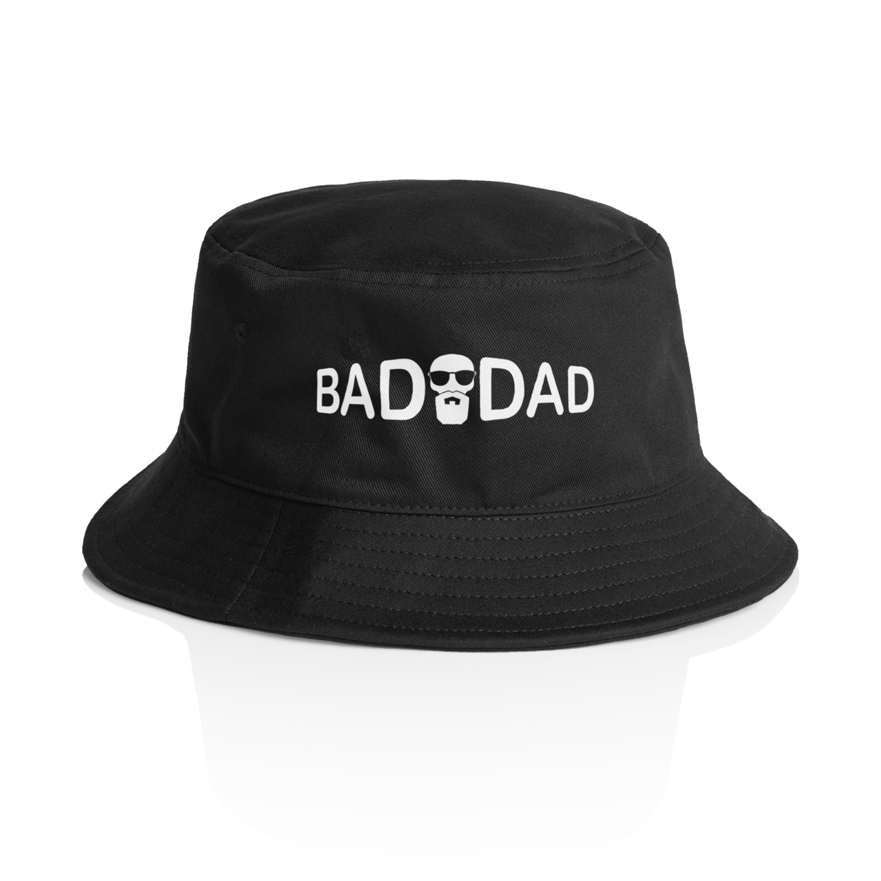 BADDAD White Logo Bucket Hat