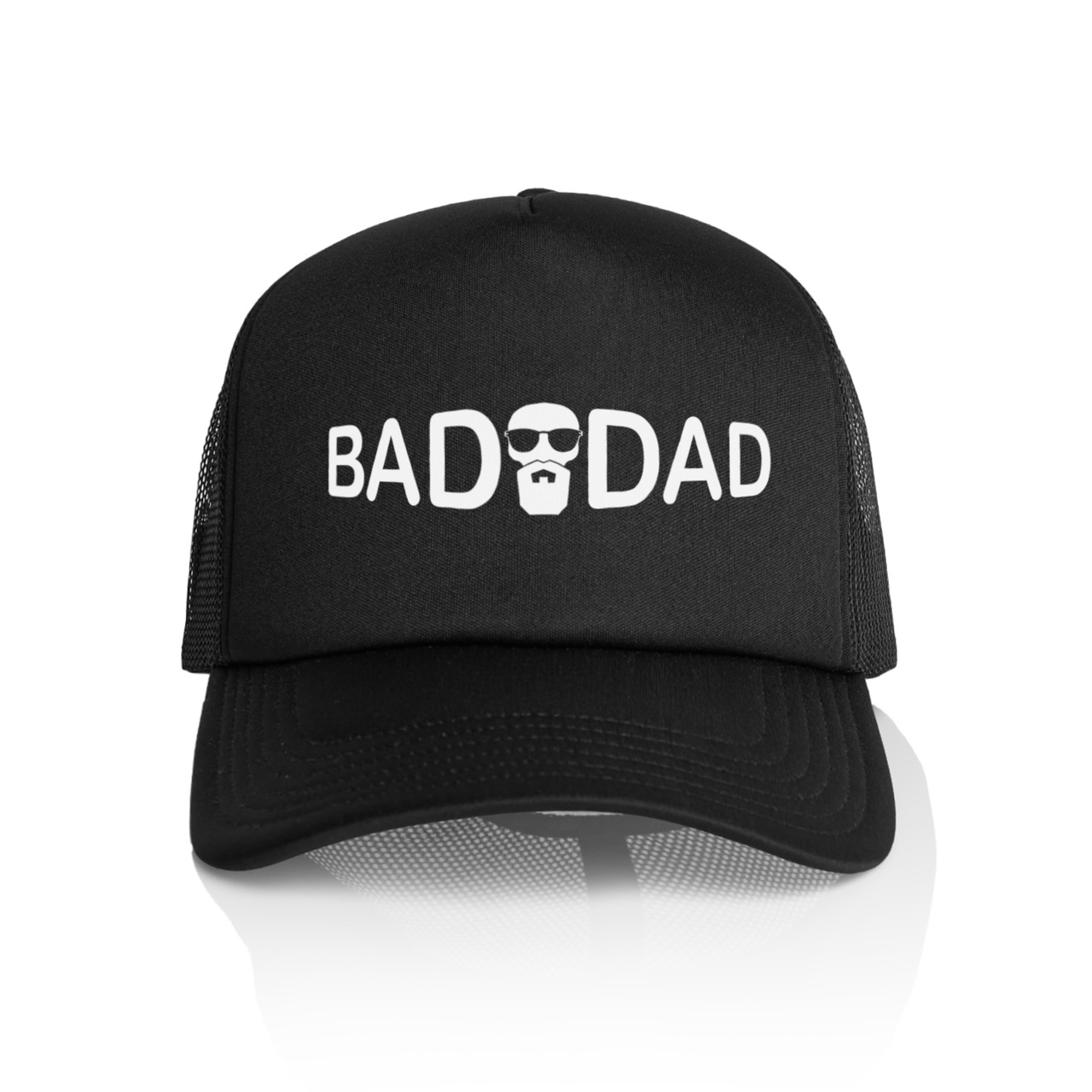 BADDAD White Logo Trucker Hat